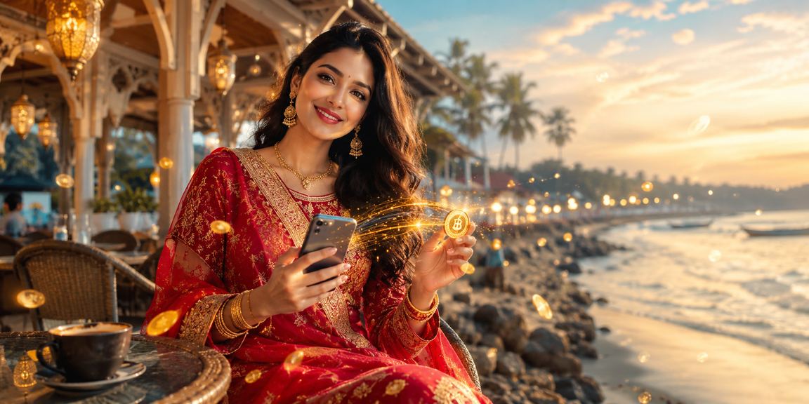 কক্সবাজার সৈকত পটভূমিতে মোবাইল ভাউচার লেনদেন